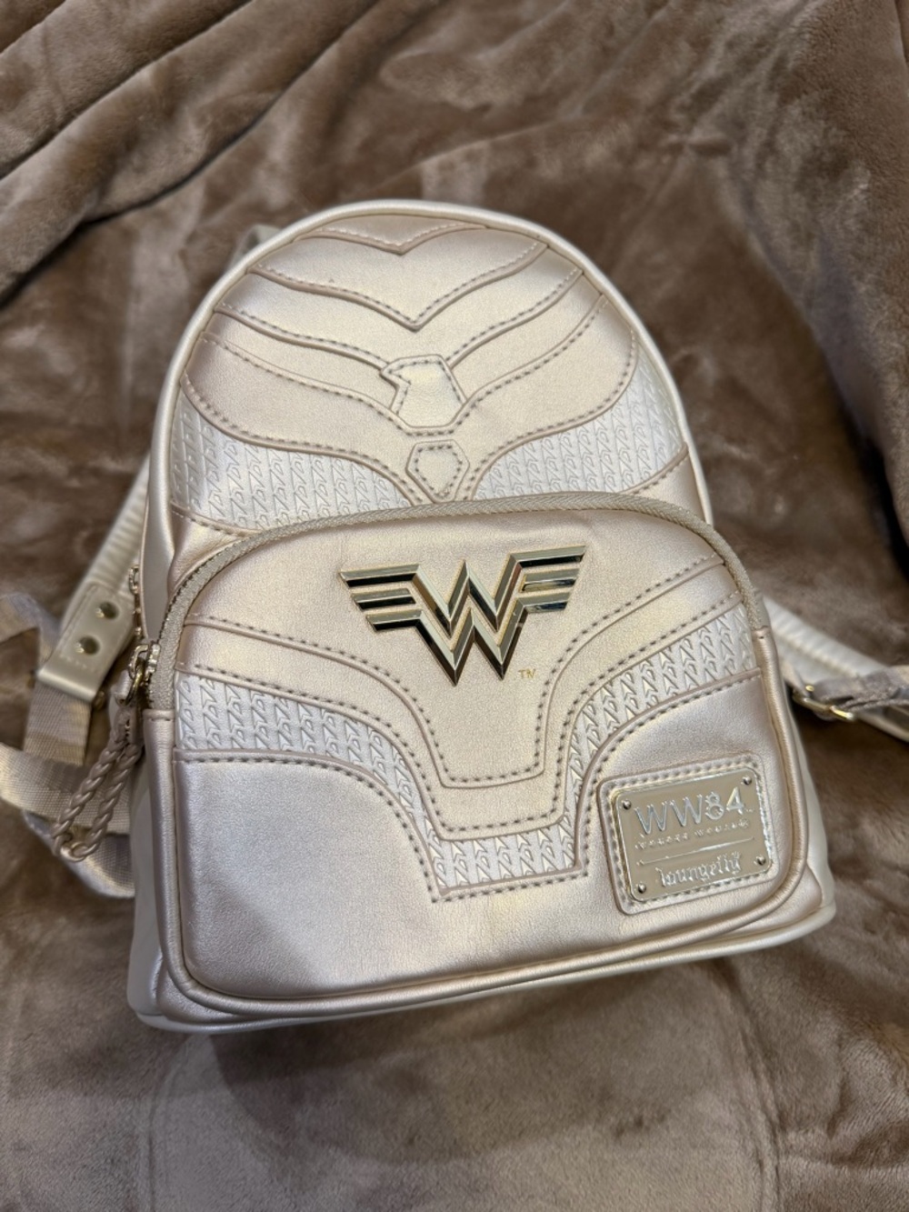 Wonder Woman 1984 Metallic Champagne Mini Loungefly Backpack